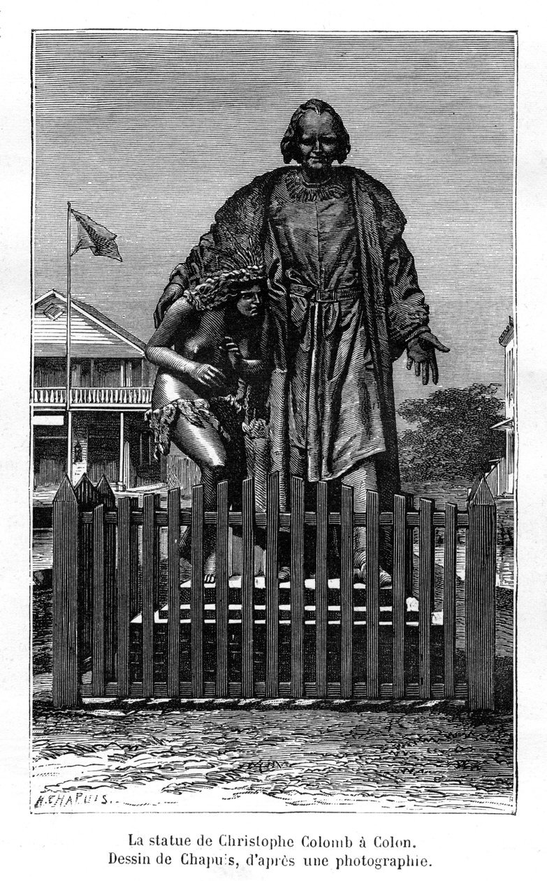 Christoph Kolumbus Statue, Colón, Panama, 19. Jahrhundert von Chapuis