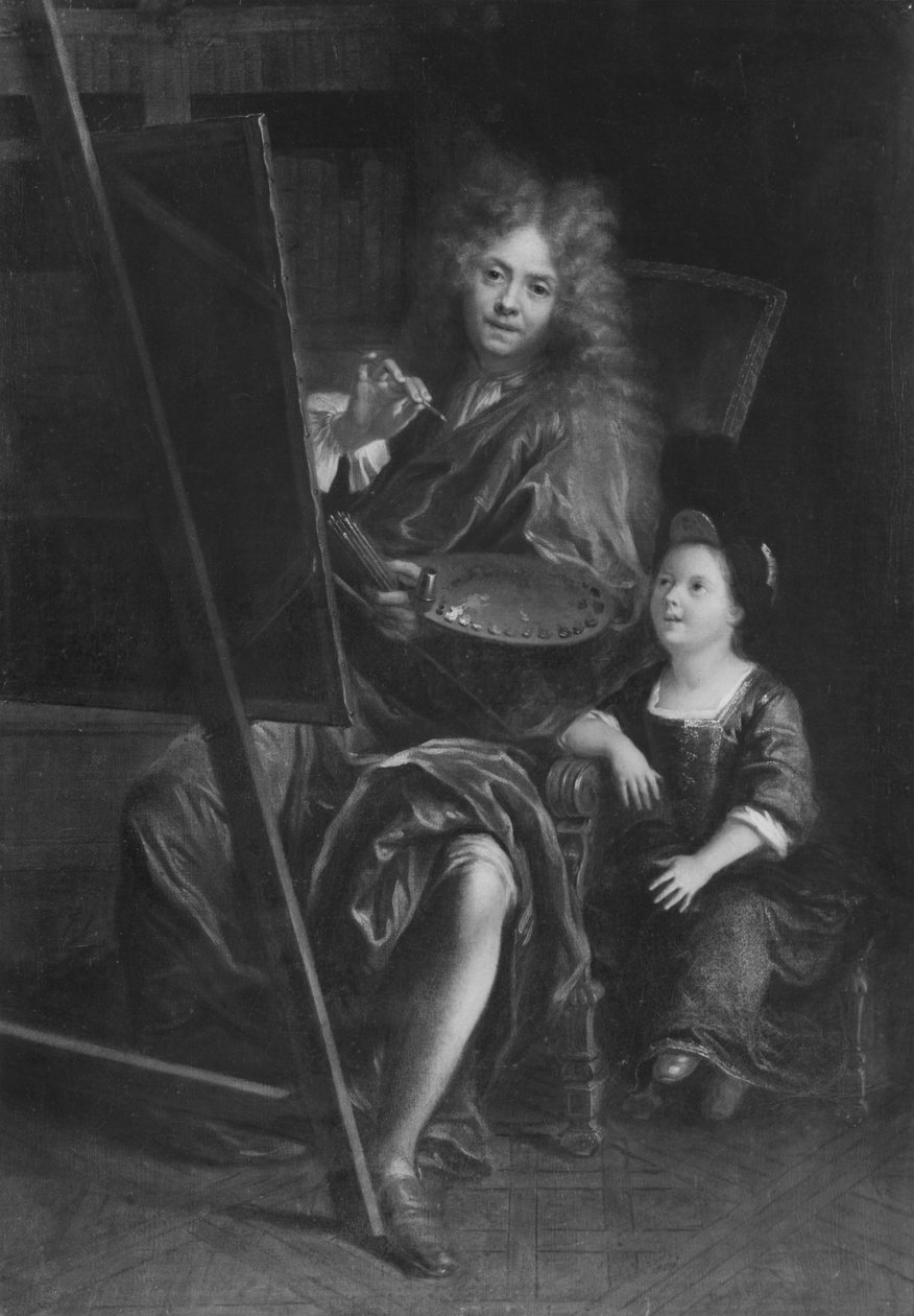 Selbstporträt mit seinem Sohn Charles von Charles Antoine Coypel