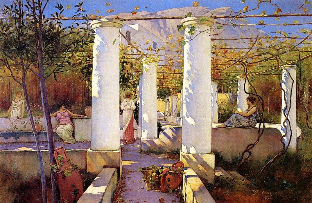 Im Schatten der Reben, Capri von Charles Caryl Coleman