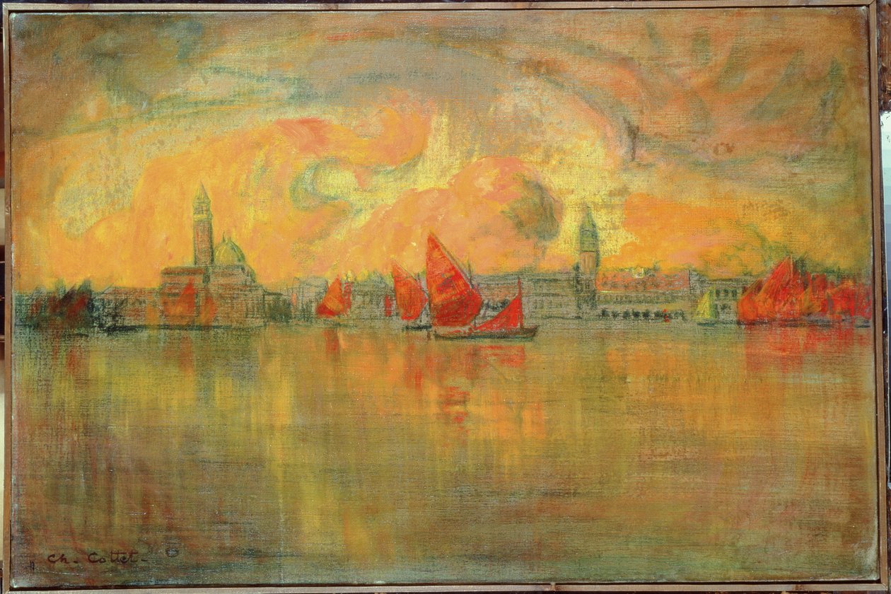 Blick auf Venedig vom Meer, 1896 von Charles Cottet
