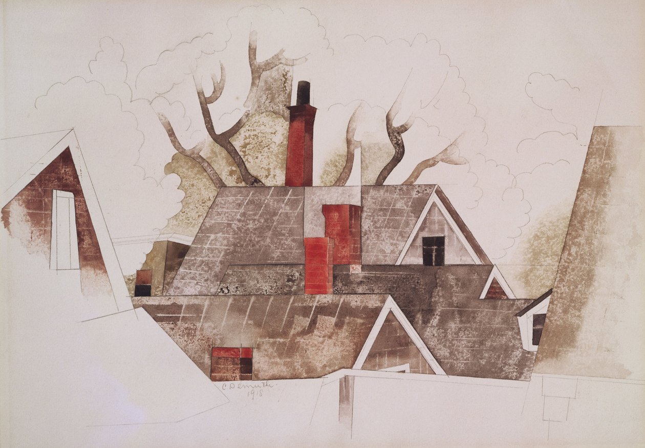 Rote Schornsteine von Charles Demuth