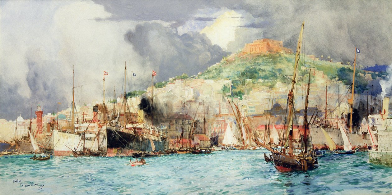 Schiffe in Neapel von Charles Edward Dixon