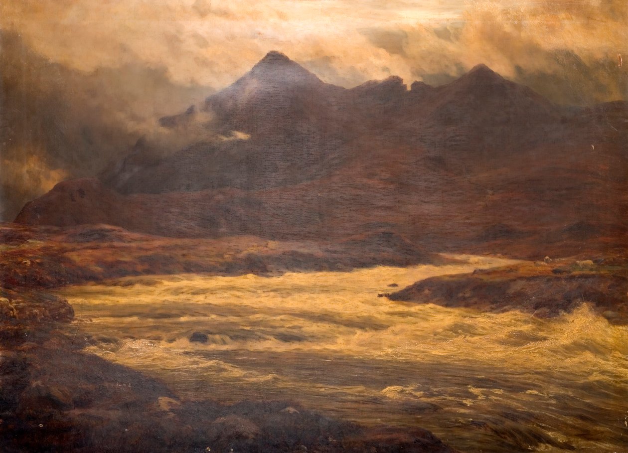 Berg und Flut, Snir-Na Gillan, Skye, 1876 von Charles Edward Johnson