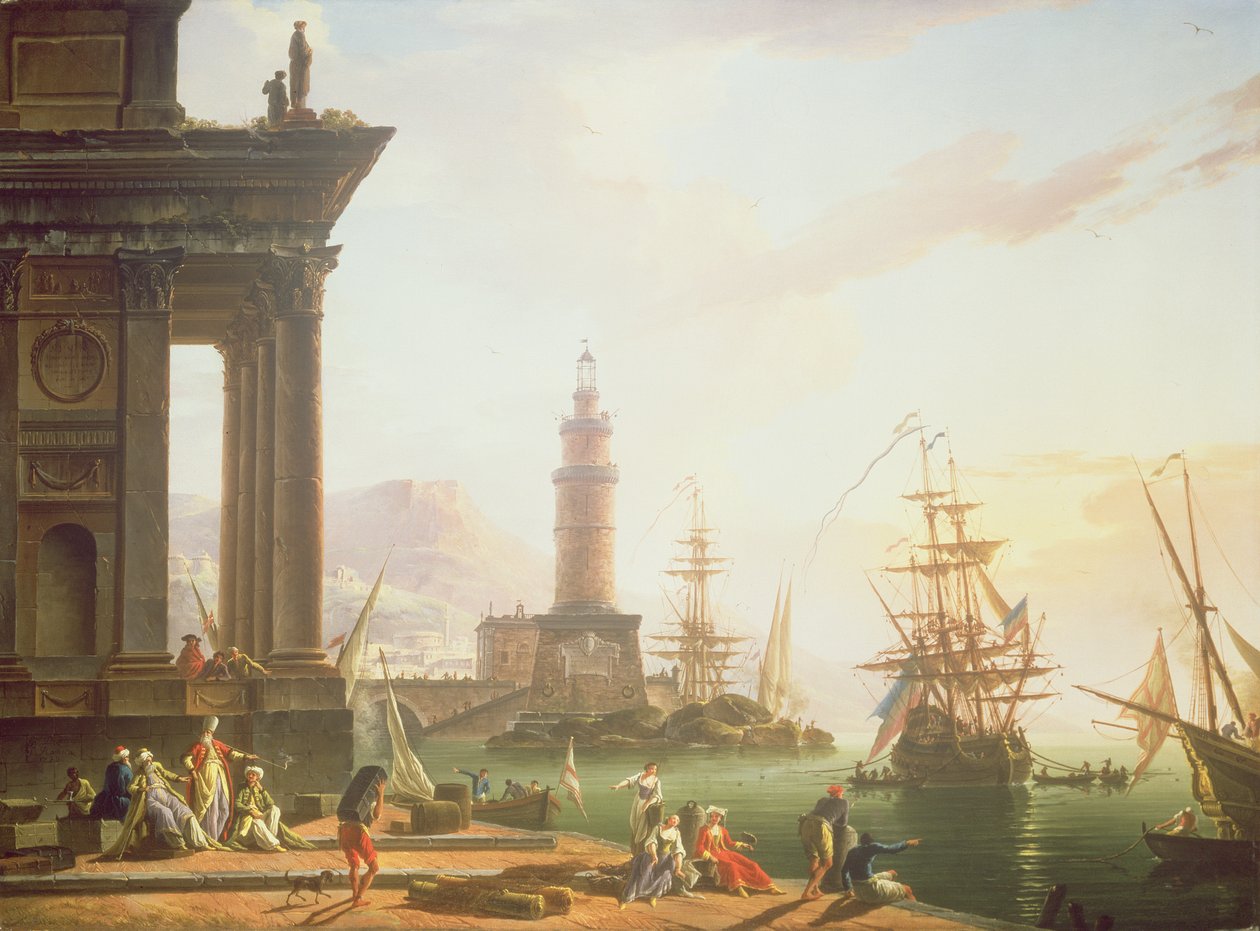 Eine mediterrane Hafenszene, 1752 von Charles Francois Lacroix de Marseille