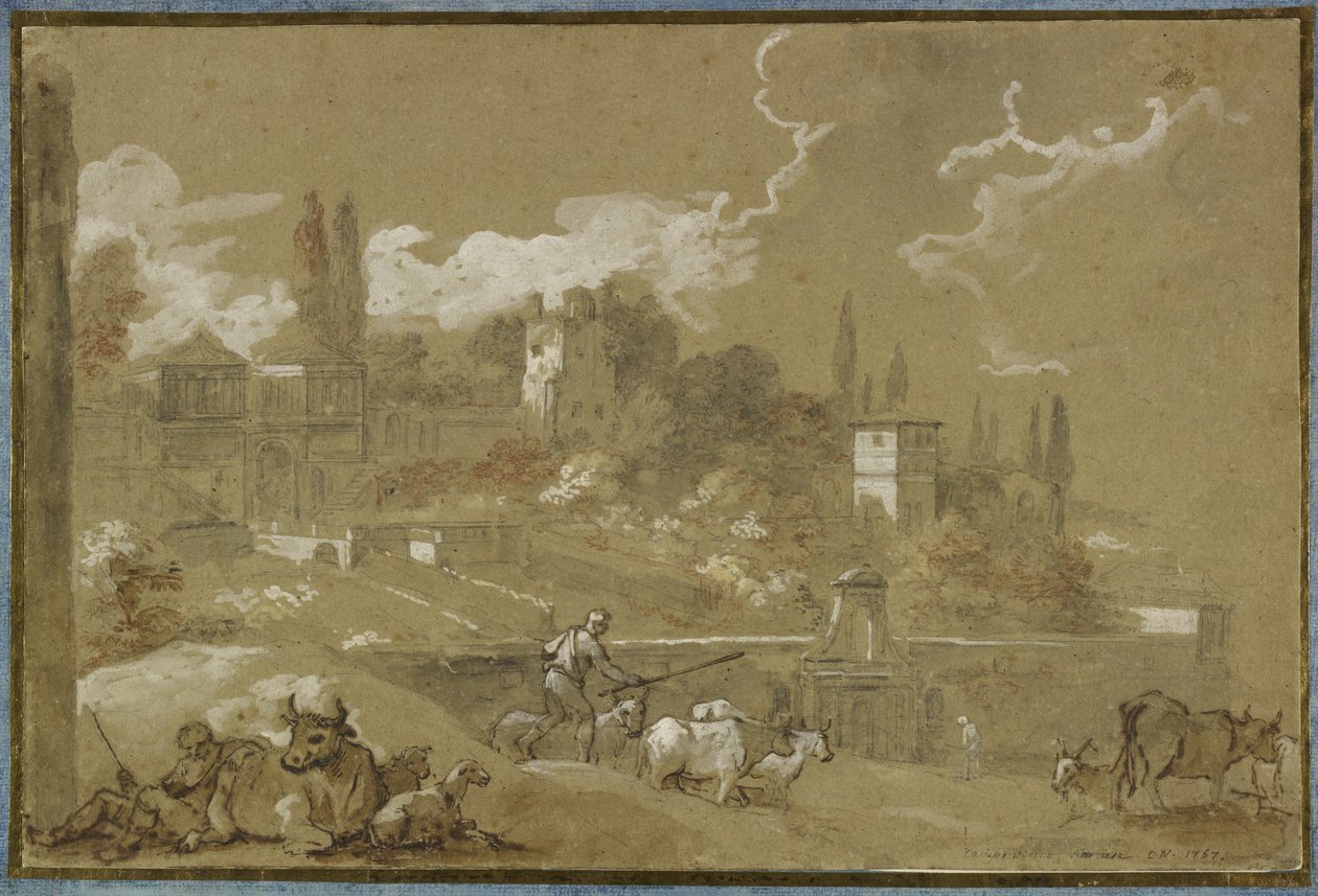 Ansicht von Campo Vacino, Rom, 1767 von Charles Joseph Natoire