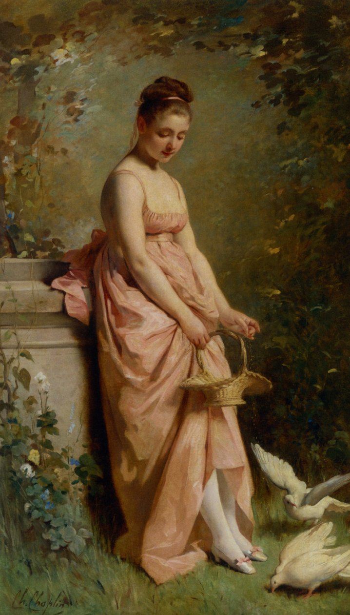 Tauben füttern von Charles Joshua Chaplin