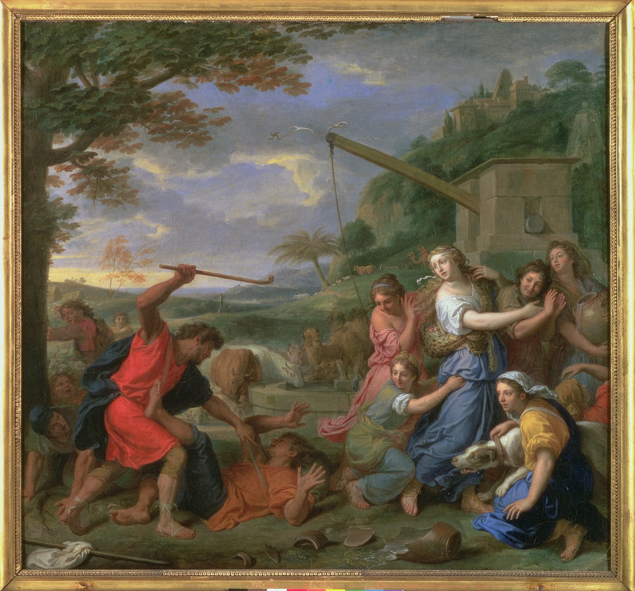 Moses verteidigt die Töchter von Jethro von Charles Le Brun