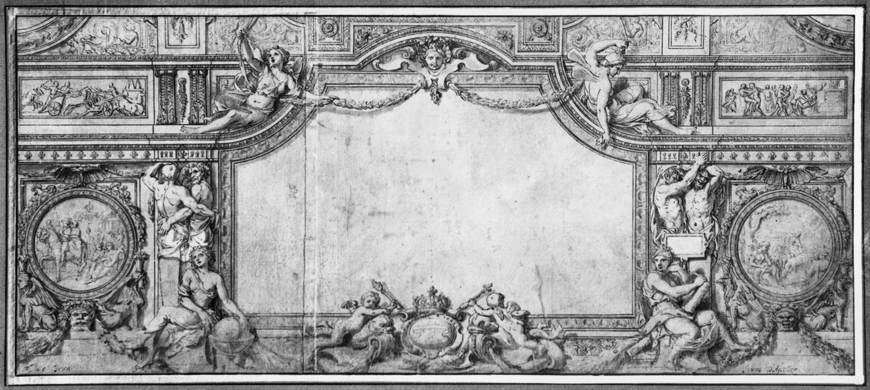 Entwurf einer dekorierten Decke, ca. 1663 von Charles Le Brun