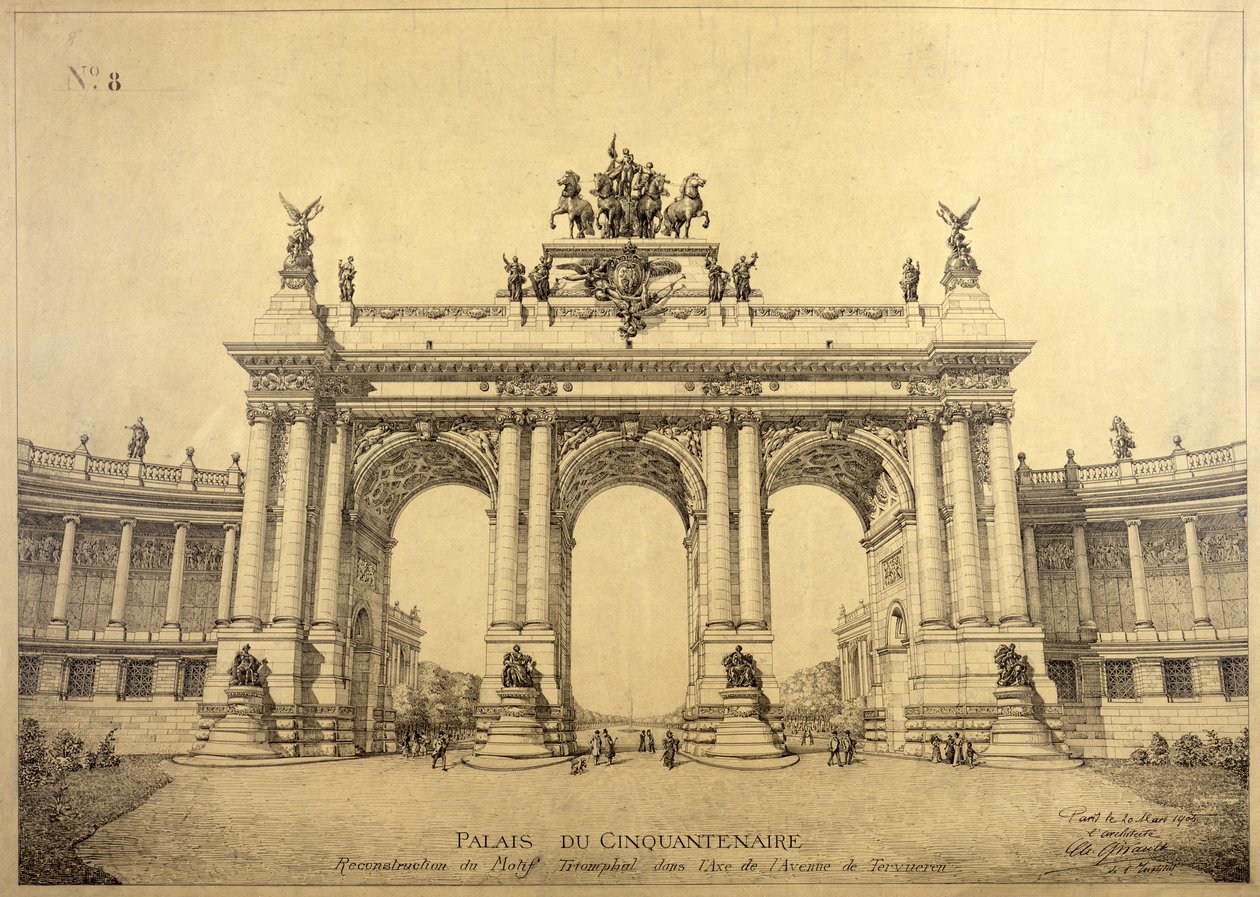 Der Triumphbogen des Palais du Cinquantenaire, Brüssel, 1906 von Charles Louis Girault