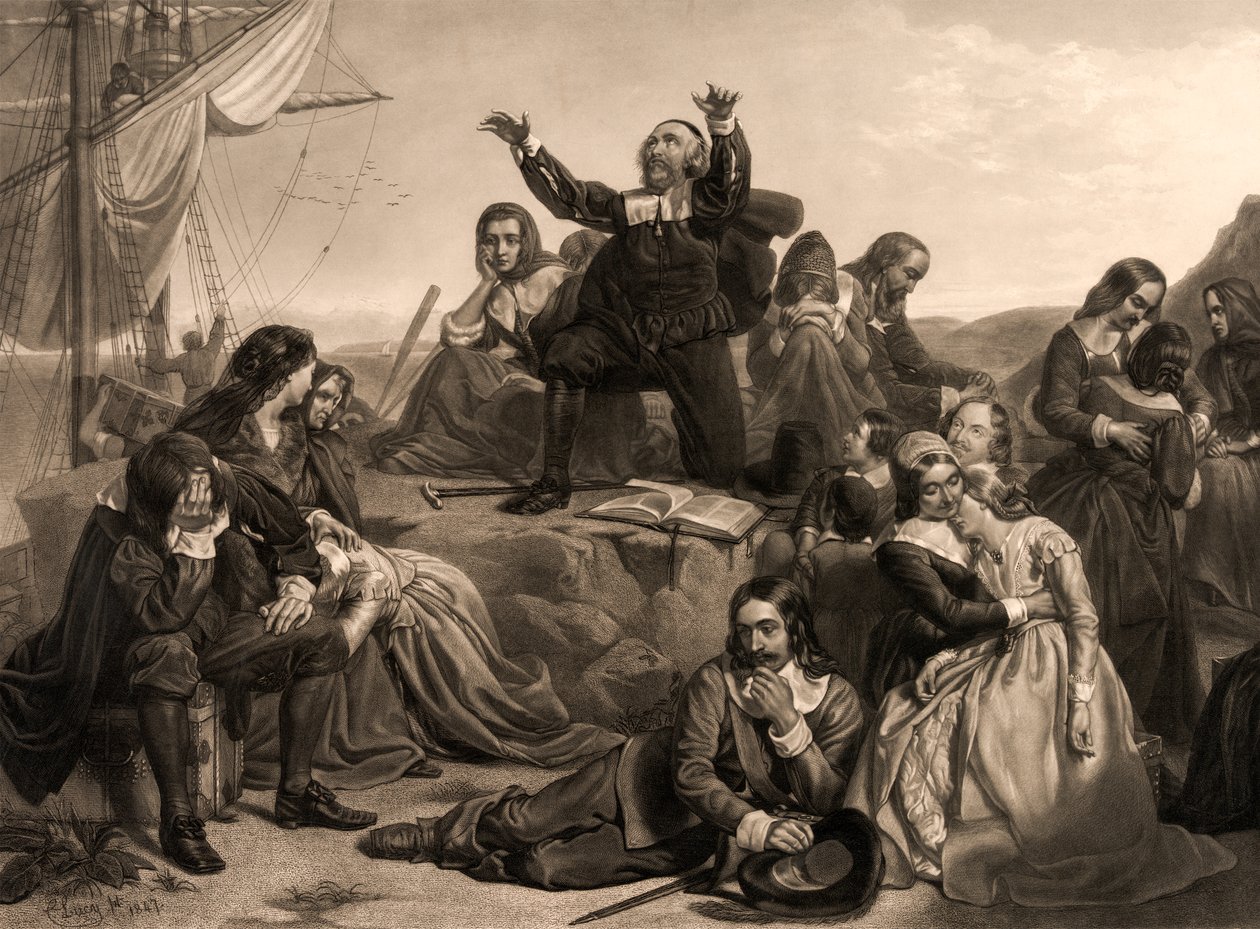 Abreise der Pilgerväter, 1620 von Charles Lucy