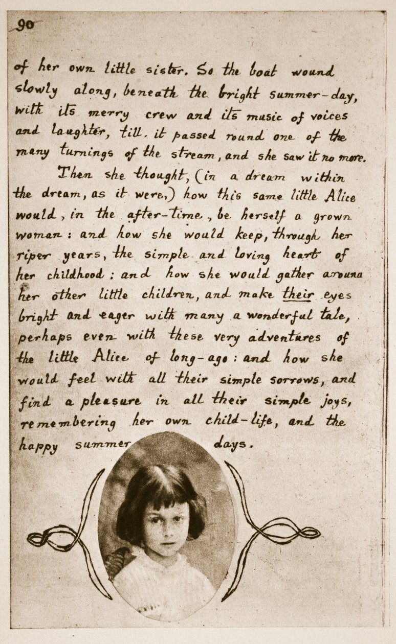 Alice Liddell auf der letzten Seite von 