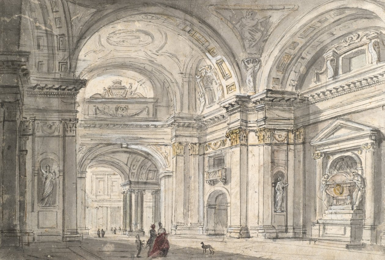 Ansicht des Kircheninneren von Charles Michel Ange Challe