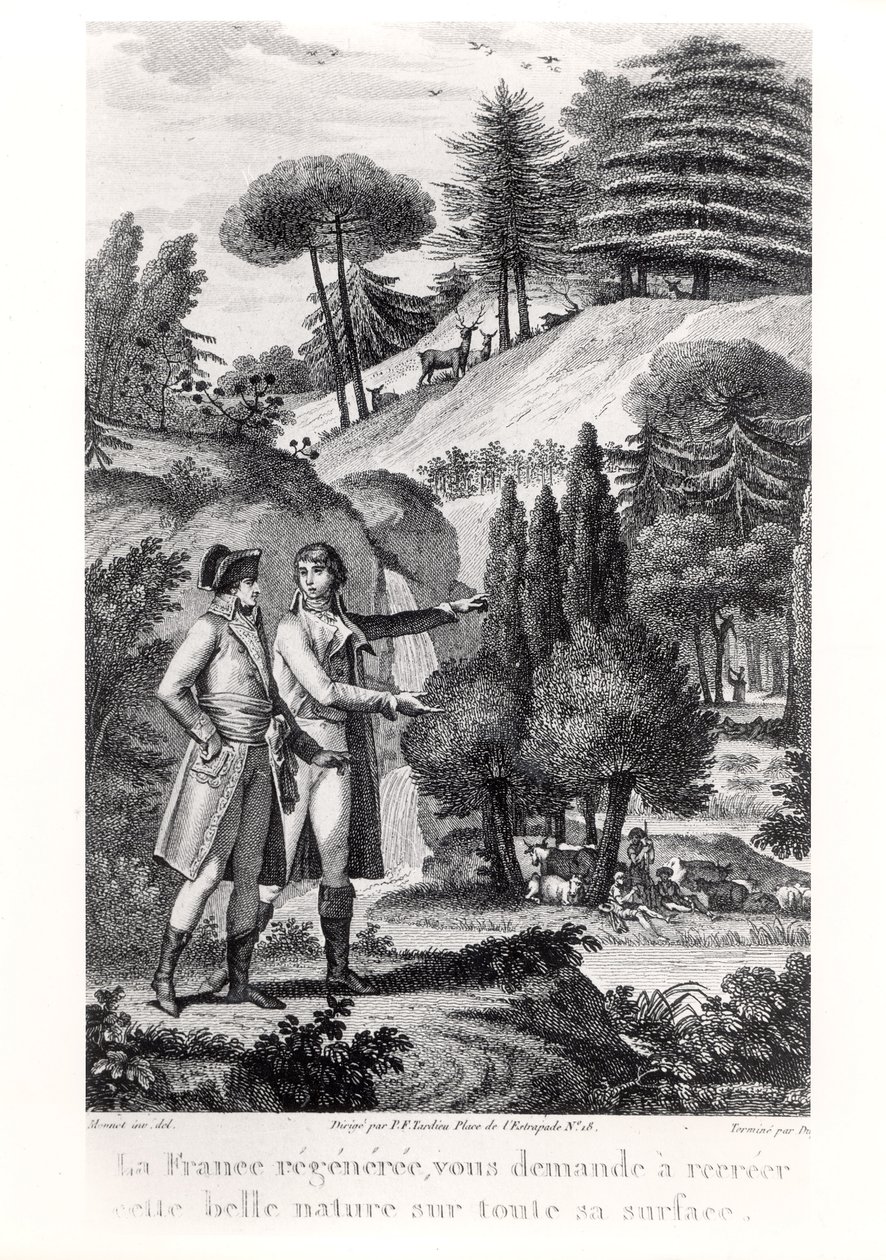 Napoleon Bonaparte (1769-1821) und der Wald von Frankreich, 1801 von Charles Monnet