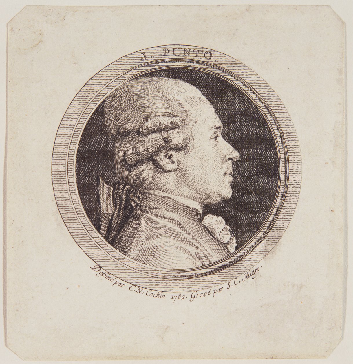 Porträt von Giovanni Punto (1746-1803) (1782) von Charles Nicolas II Cochin
