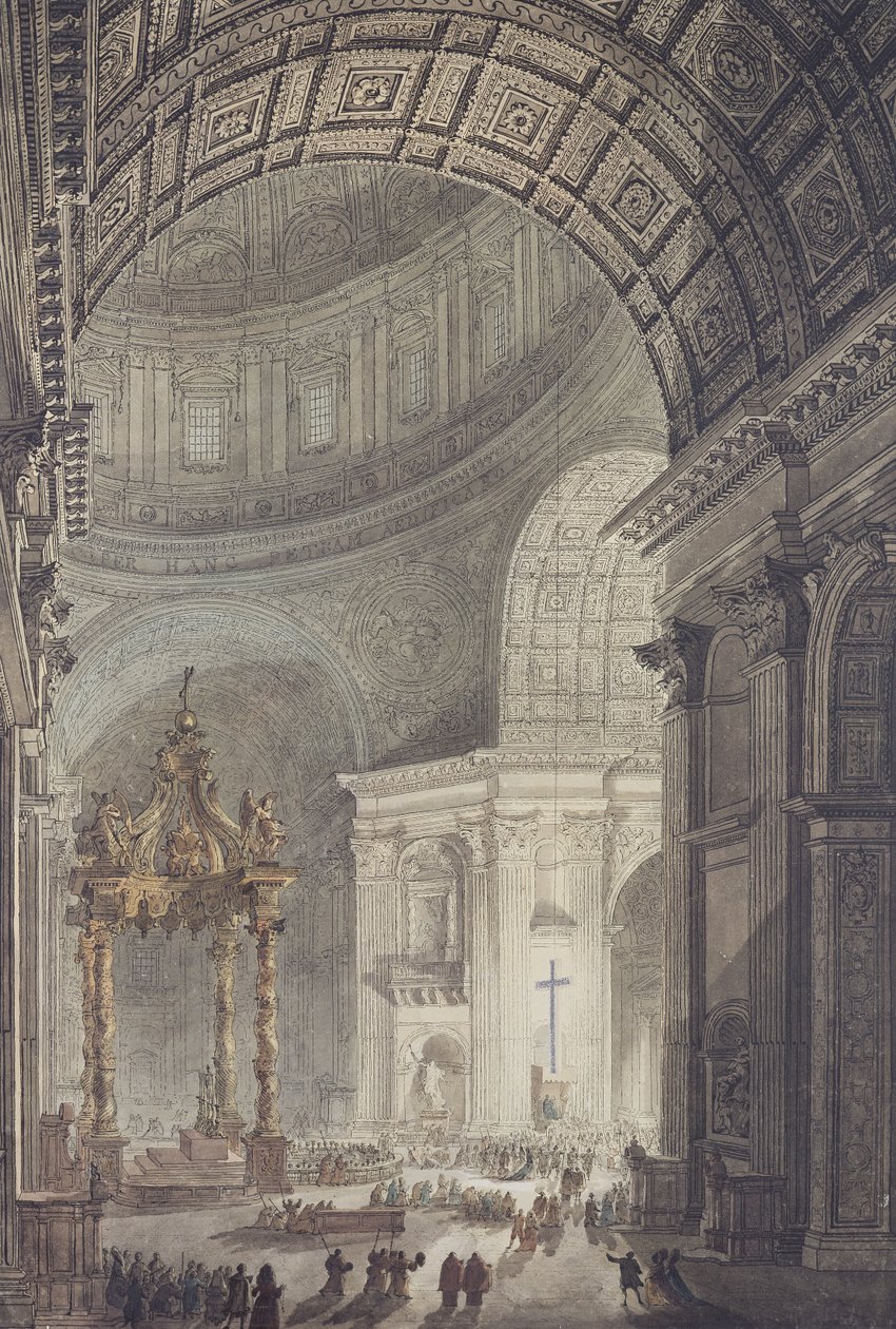 Das leuchtende Kreuz in St. Peter, Rom, am Gründonnerstag von Charles Norry