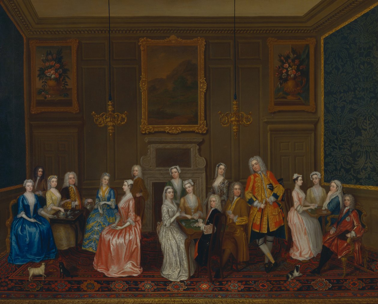 Teegesellschaft im Haus von Lord Harrington, St. James von Charles Philips