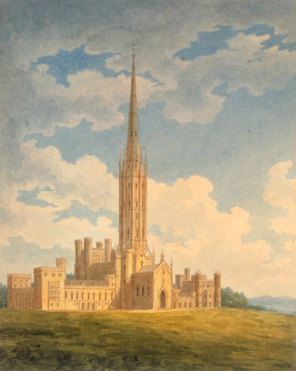 Nordwestansicht der Fonthill Abbey von Charles Wild