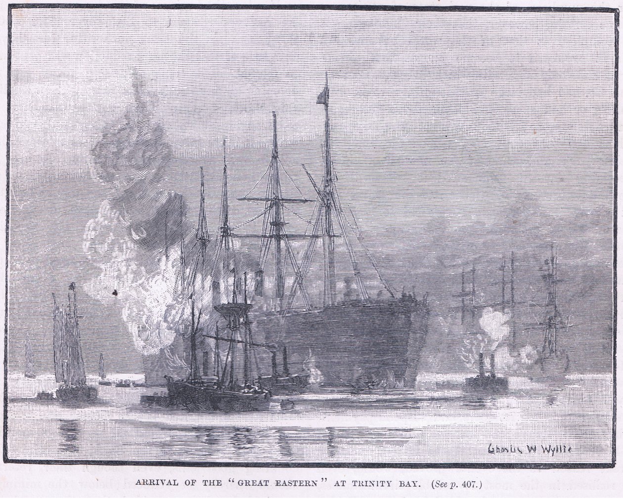 Ankunft der Great Eastern in der Trinity Bay 1866 AD von Charles William Wyllie