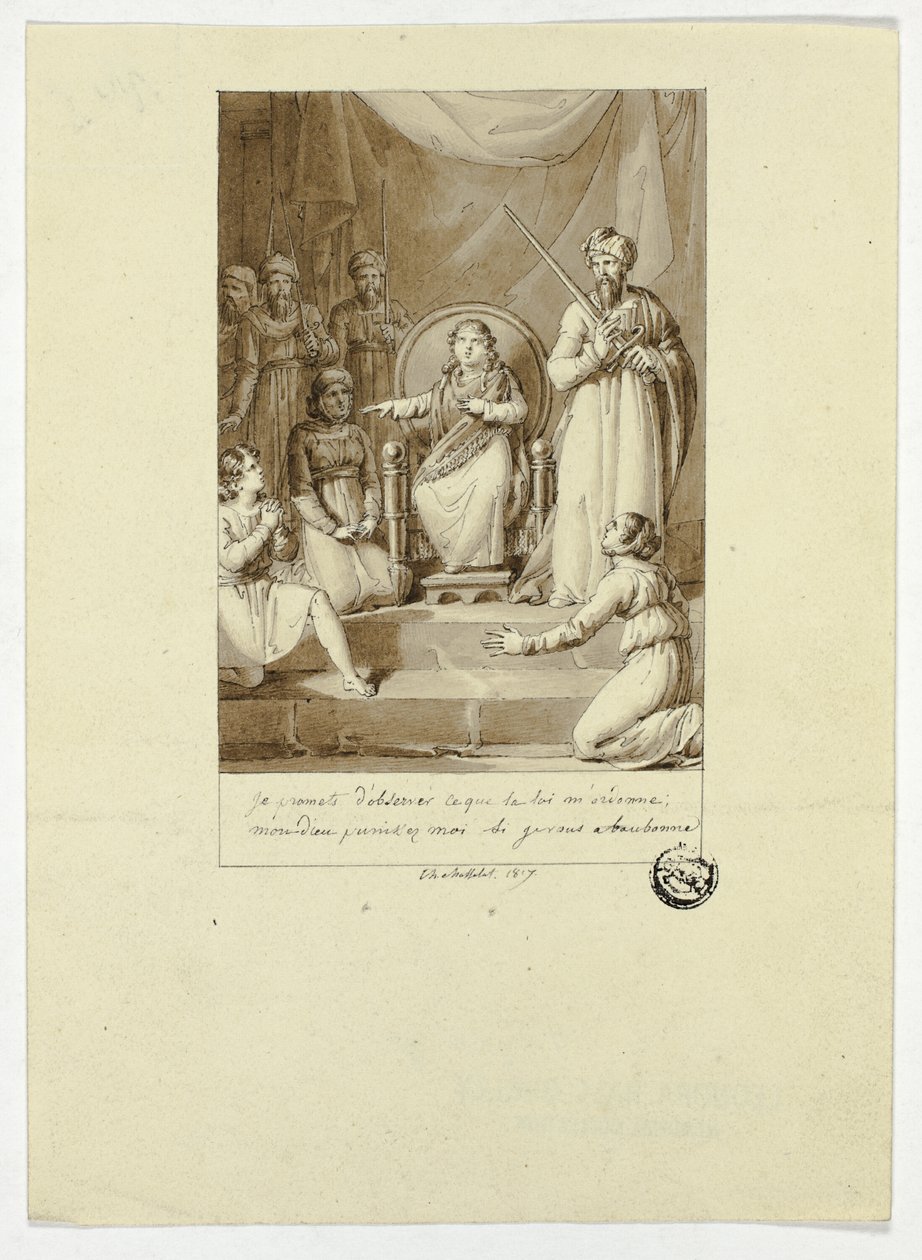 Szene aus Racines Athalie von Charles Abraham Chasselat