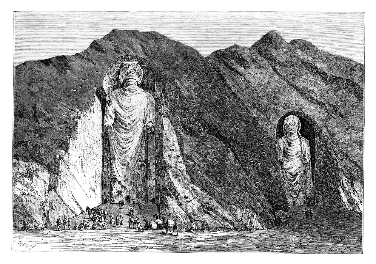 Kolossale Idole, Oberes Bamlan-Tal, Afghanistan von Charles Barbant