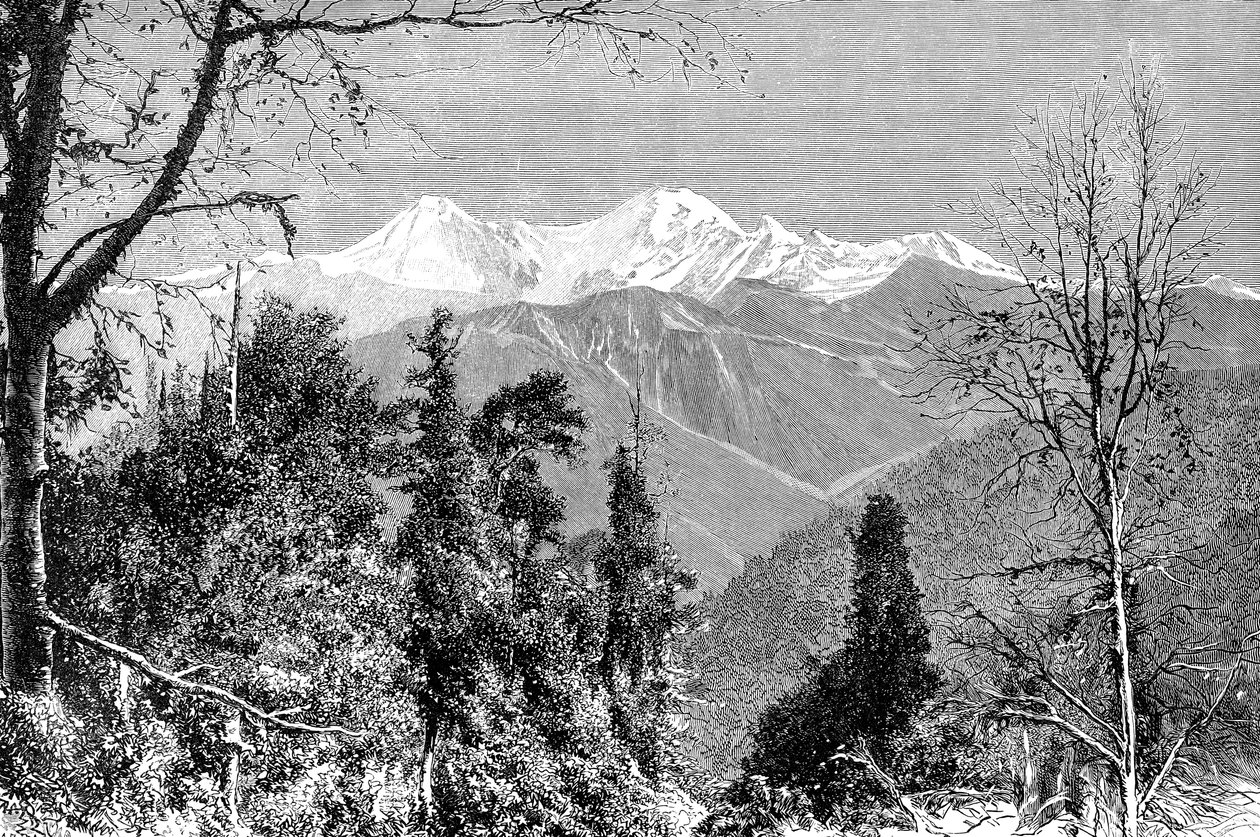 Die Banderpunch-Berge, Indien, 1895 von Charles Barbant