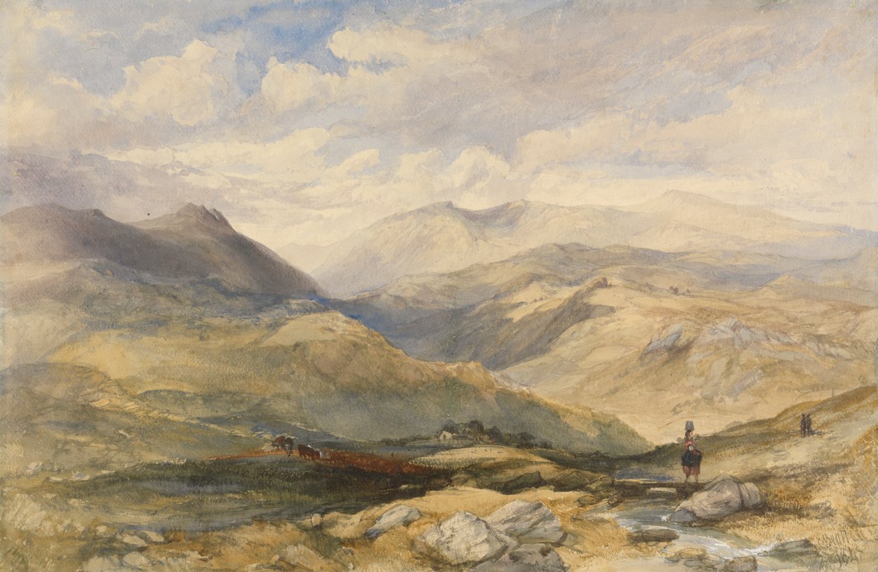 Hochlandlandschaft mit Figuren von Charles Bentley