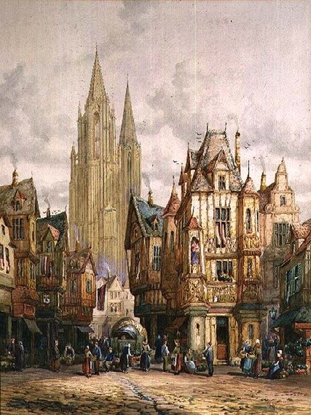 Straßenszene von Charles Cattermole