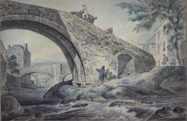 Ansicht der Brücken in Hawick von Charles Catton