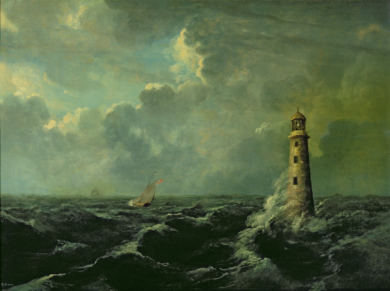 Meereslandschaft mit Leuchtturm von Charles Codman