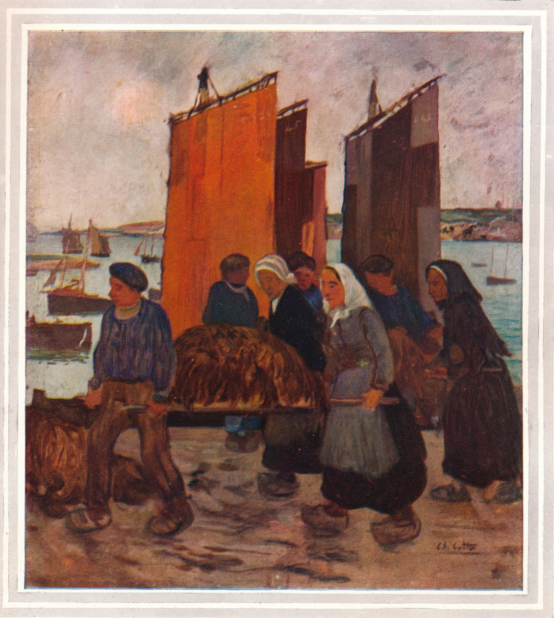 Pecheurs Bretons Debarqunt Du Goemon, um 1903 von Charles Cottet