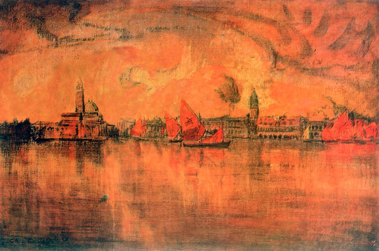 Blick auf Venedig vom Meer, ca. 1896 von Charles Cottet