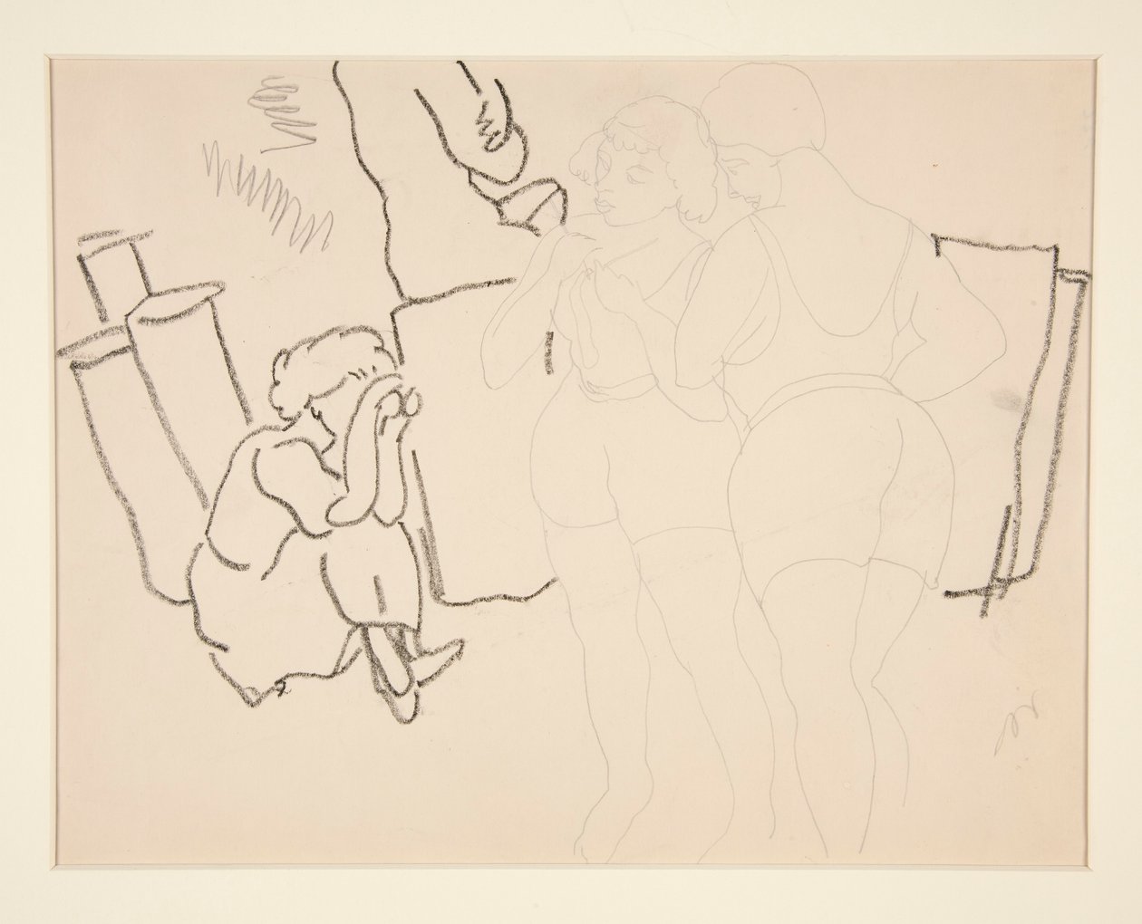 Vier Figuren am Strand, wahrscheinlich in Provincetown von Charles Demuth