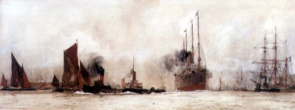 Auf der Themse, Gravesend von Charles Edward Dixon