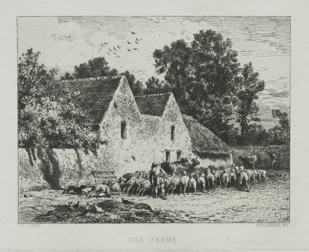 Ein Bauernhaus von Charles Emile Jacque