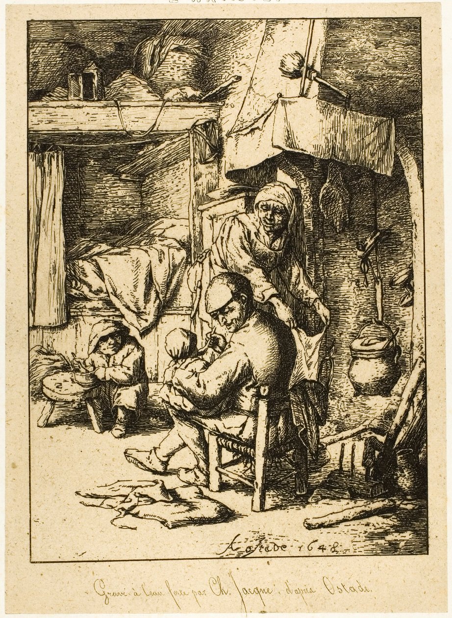 Ein Vater und seine Familie von Charles Emile Jacque