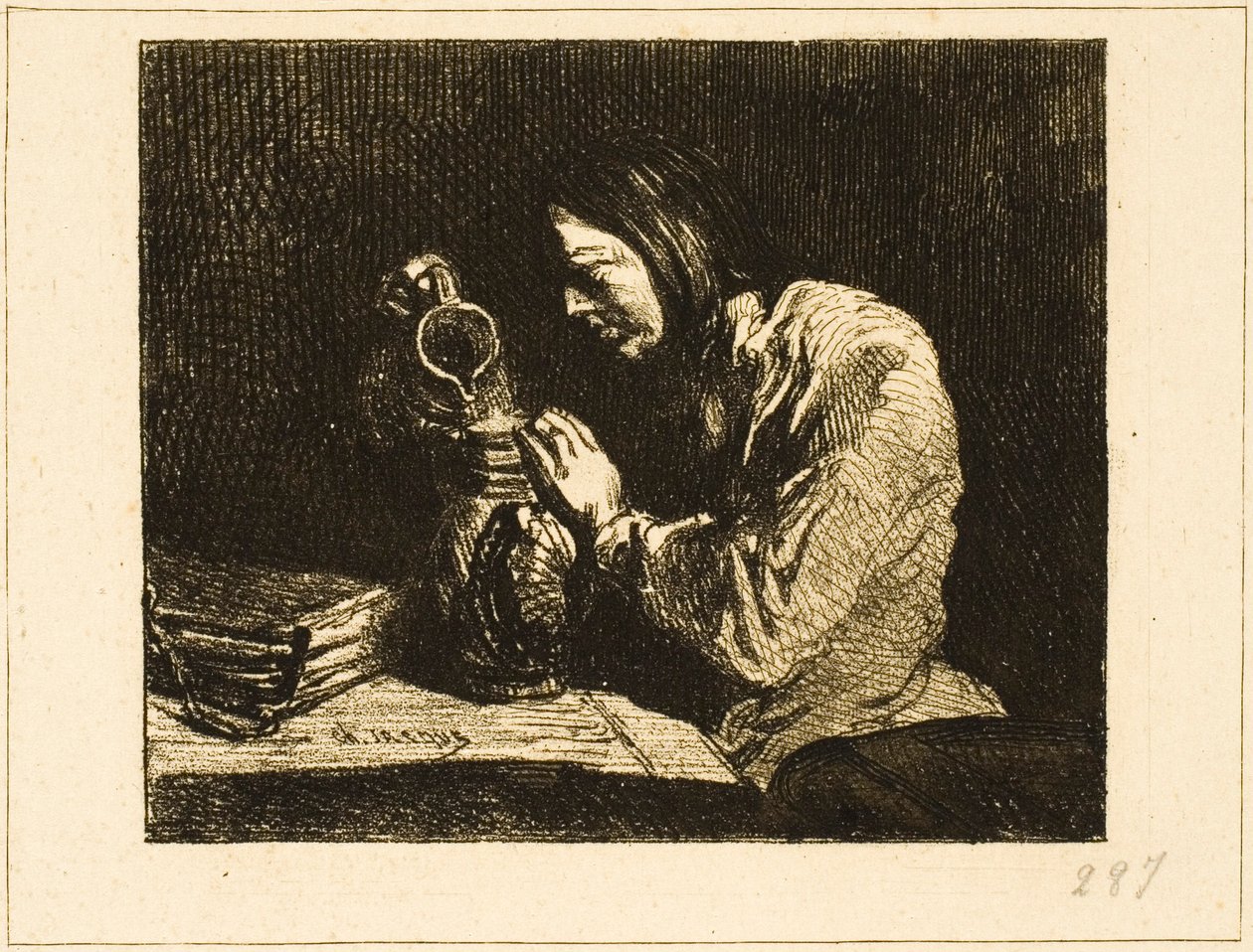 Büste eines Mannes von Charles Emile Jacque