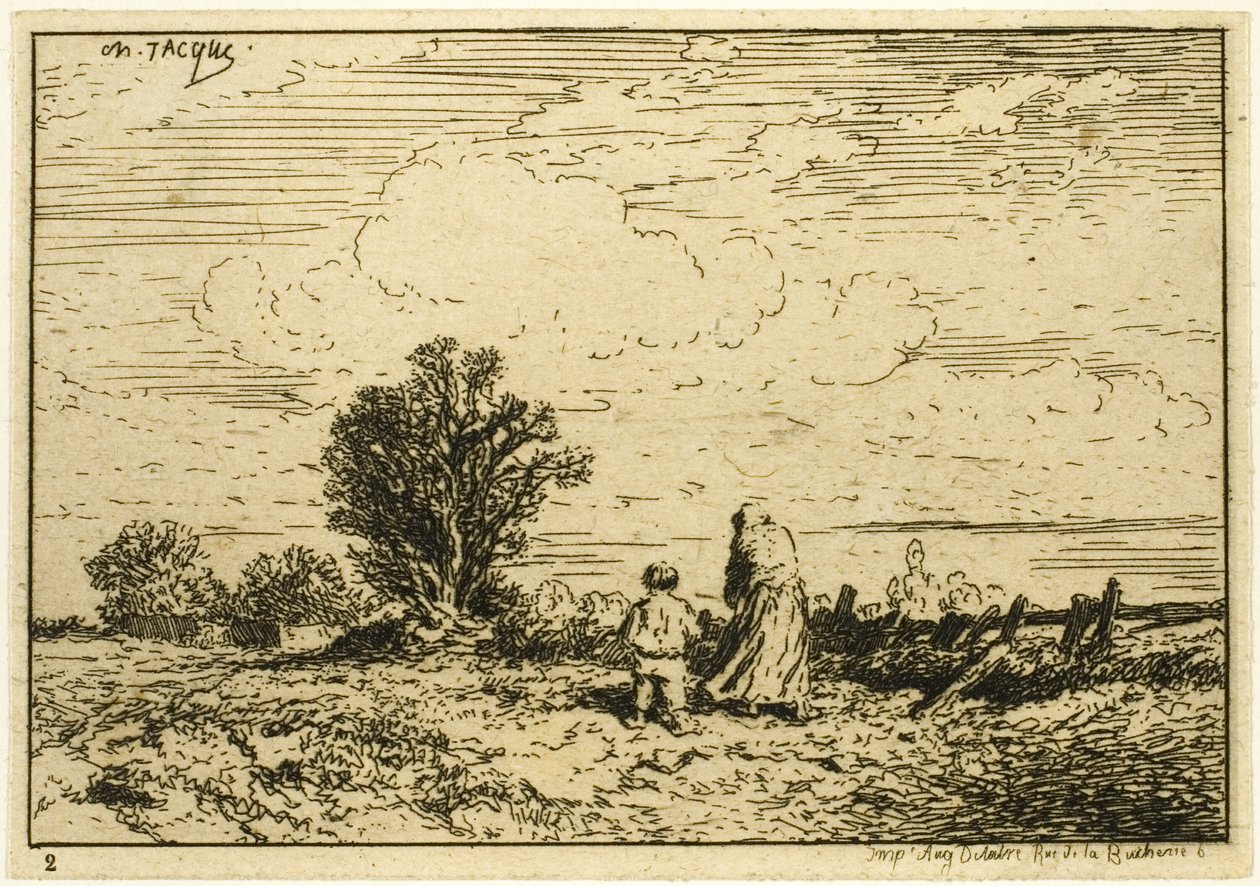 Überquerung der Wiese von Charles Emile Jacque