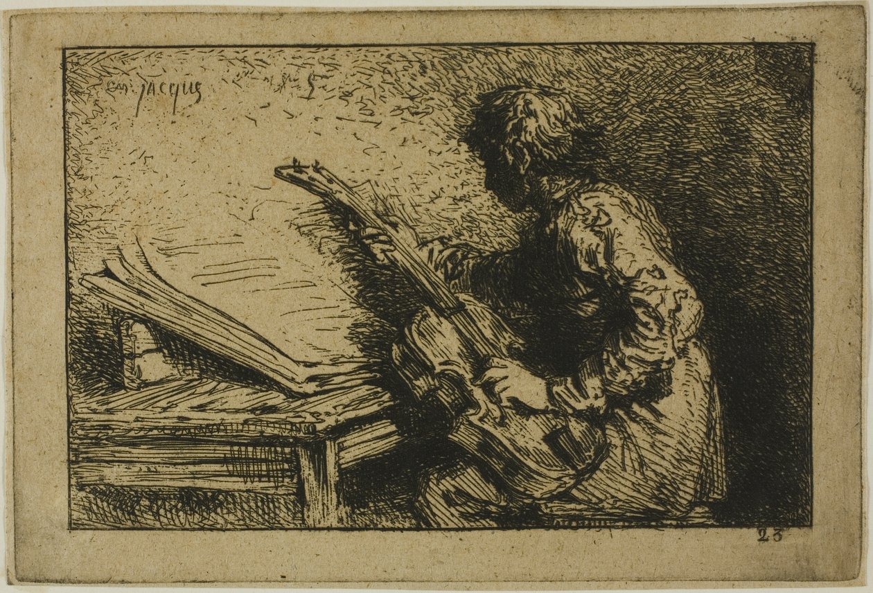 Gitarrenspieler von Charles Emile Jacque