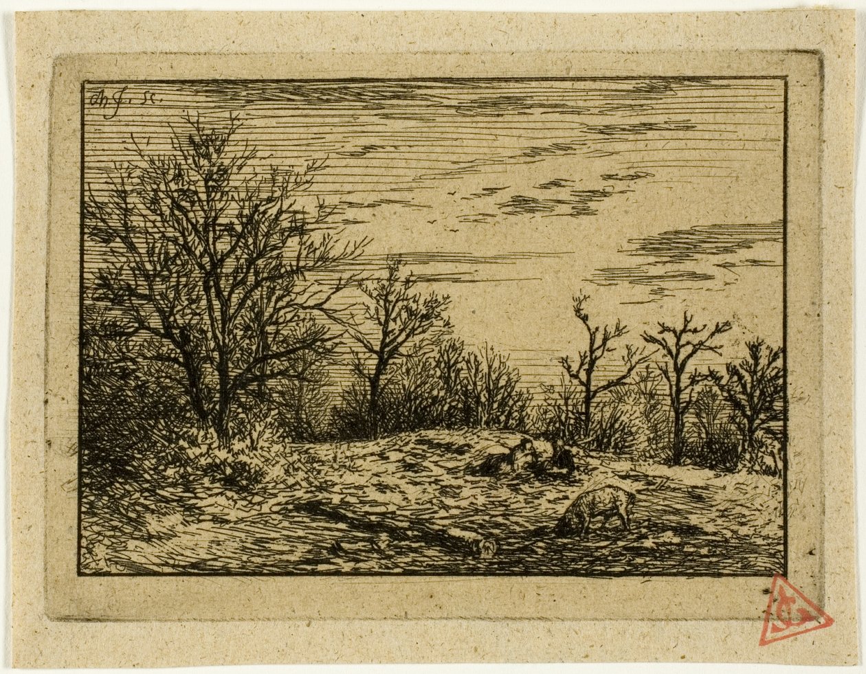 Landschaft im Winter von Charles Emile Jacque