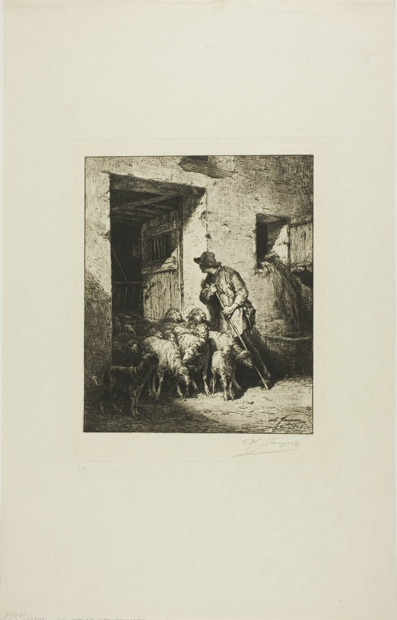 Die Schafe herauslassen von Charles Emile Jacque