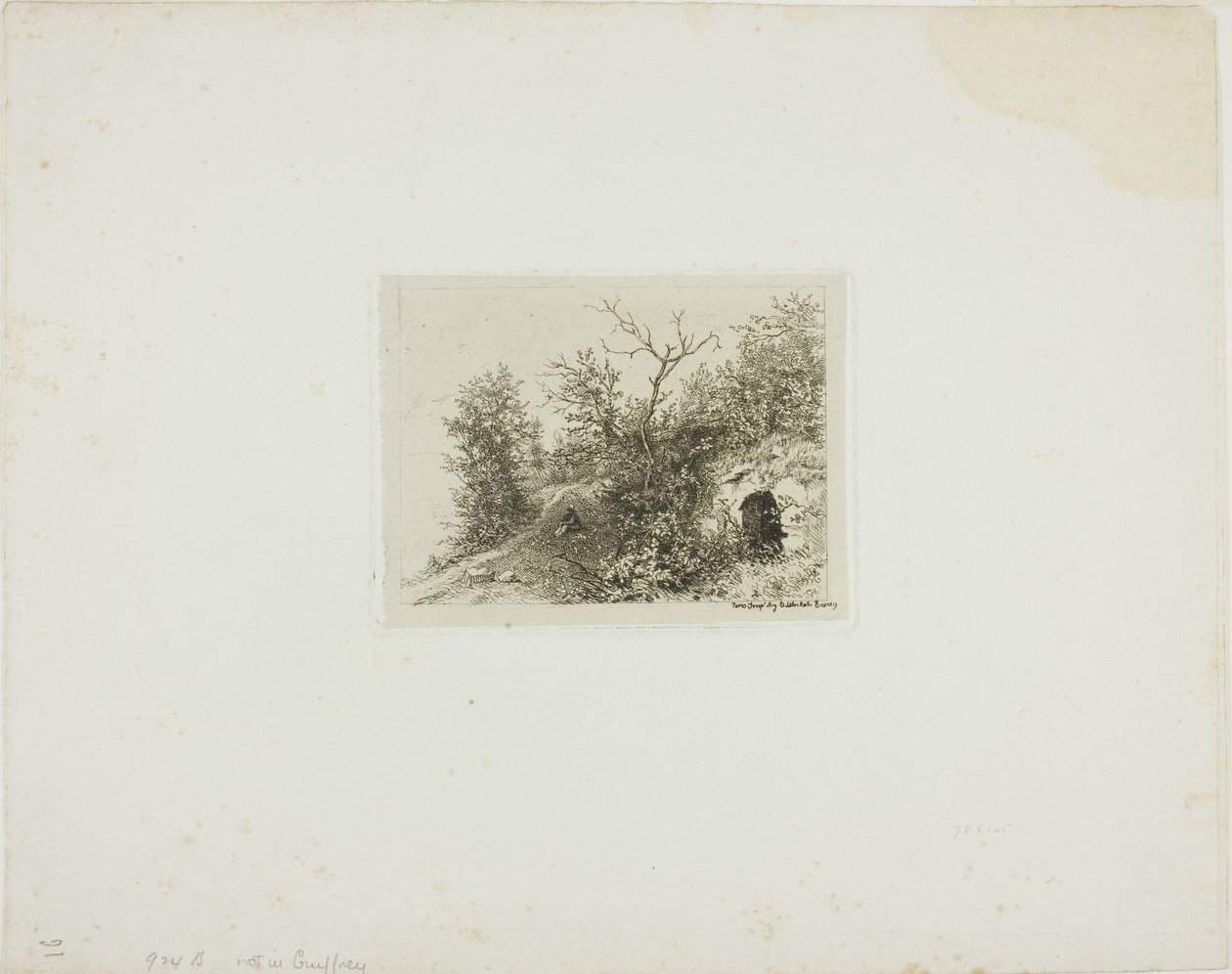 Mann auf einem Hügel sitzend von Charles Emile Jacque
