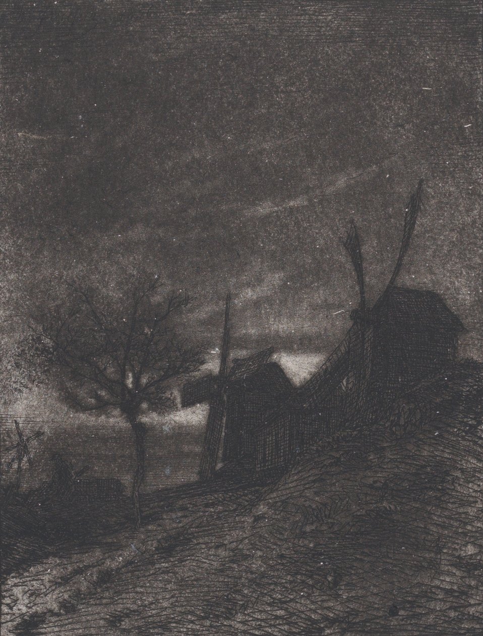 Mühlen in Montmartre, 1846 von Charles Emile Jacque