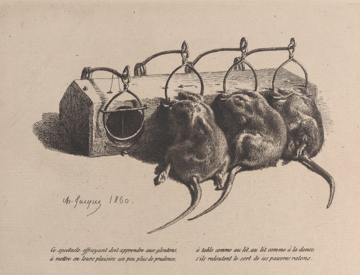 Mausefalle, 1860 von Charles Emile Jacque