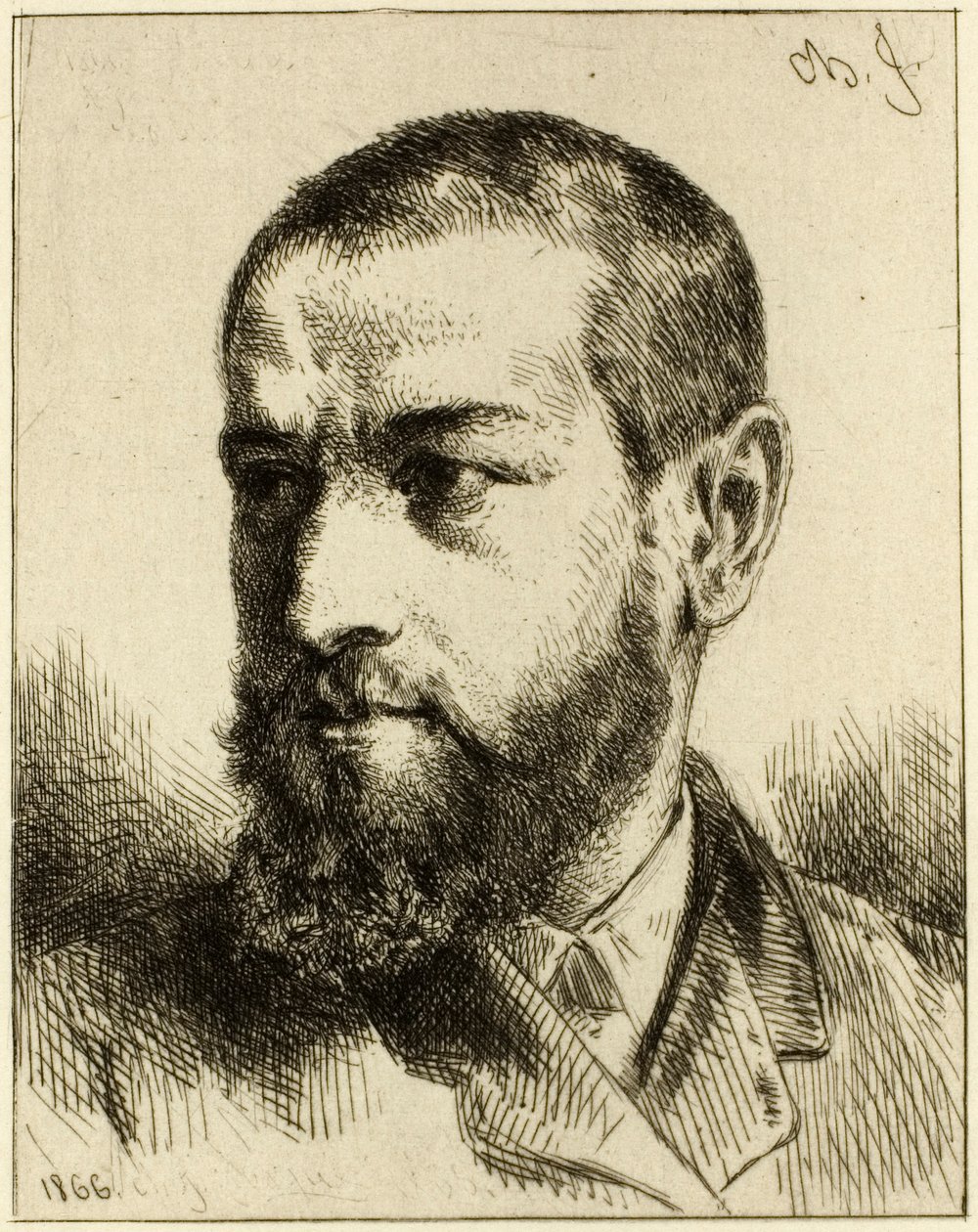 Porträt von J.J. Guiffrey von Charles Emile Jacque