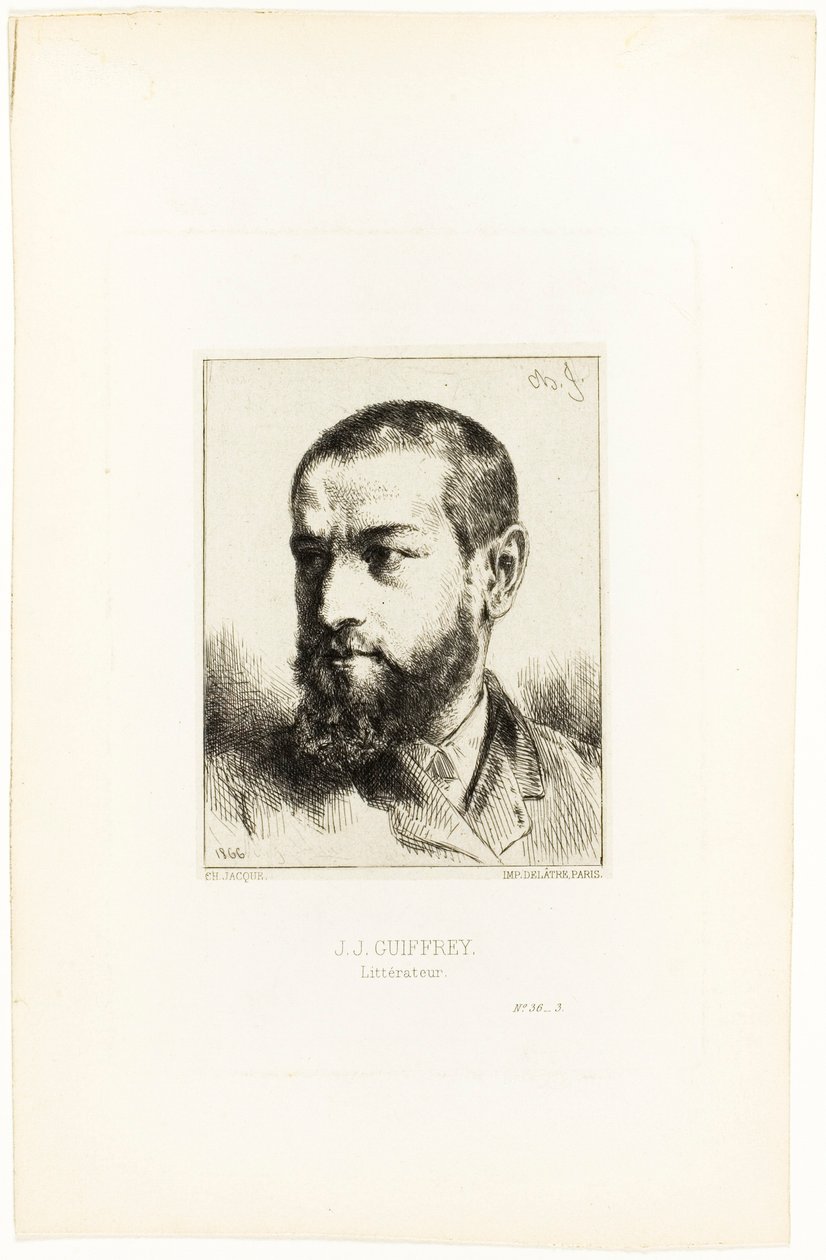 Porträt von J.J. Guiffrey von Charles Emile Jacque