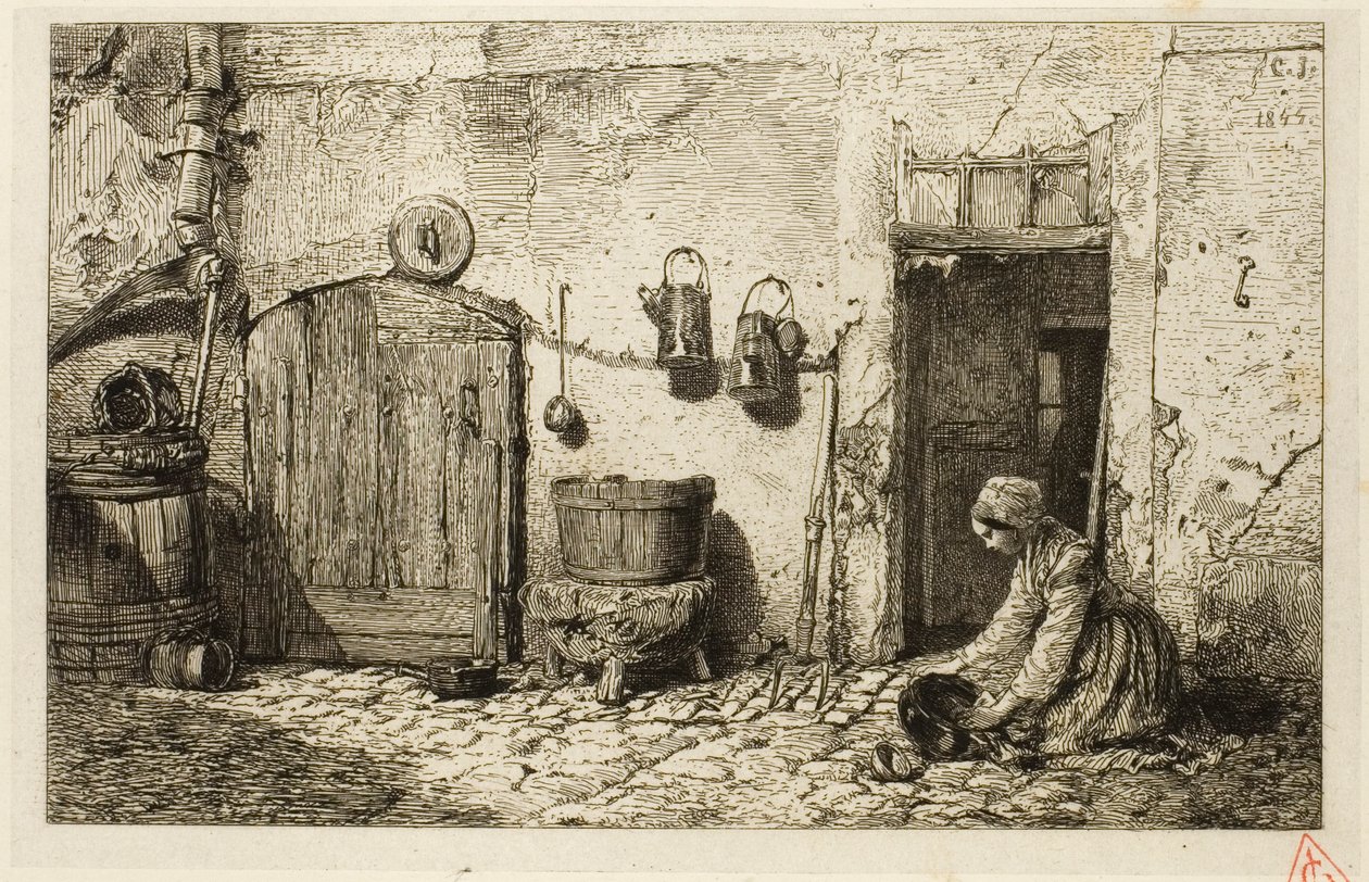 Küchenmagd von Charles Emile Jacque