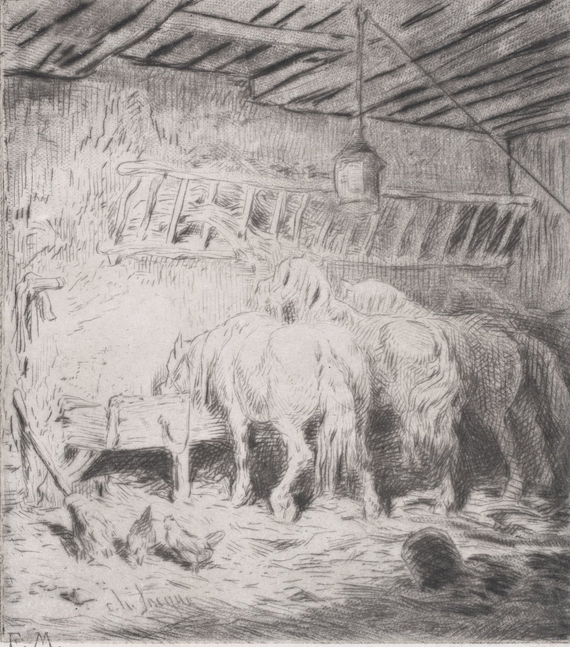 Stall, 1848 von Charles Emile Jacque