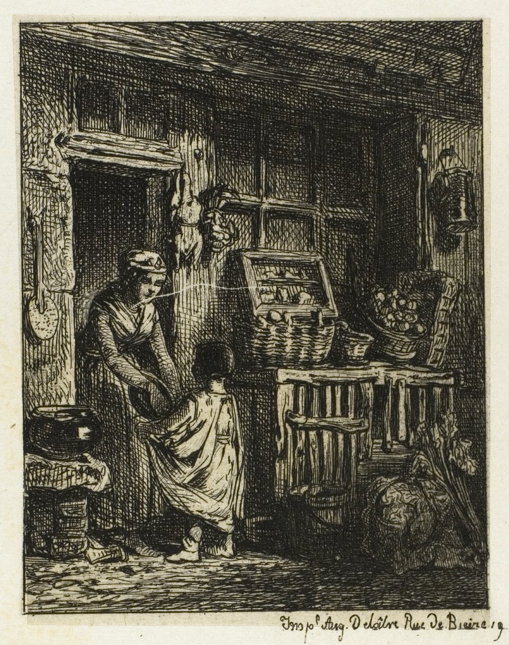 Der Obstverkäufer und das Kind von Charles Emile Jacque