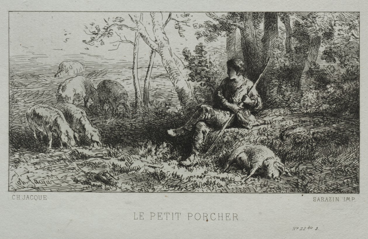 Der kleine Schweinehirt von Charles Emile Jacque