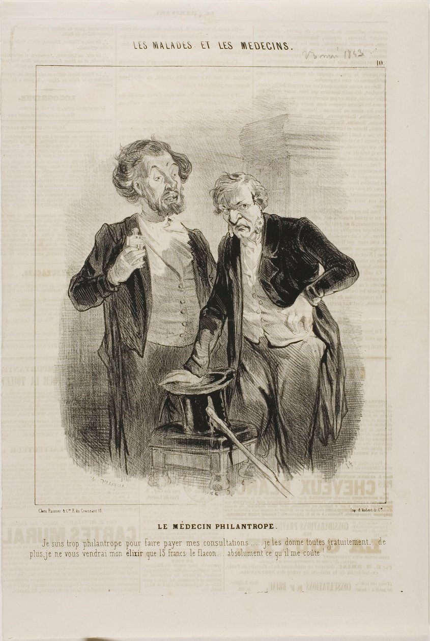 Der philanthropische Doktor (Platte 10) von Charles Emile Jacque